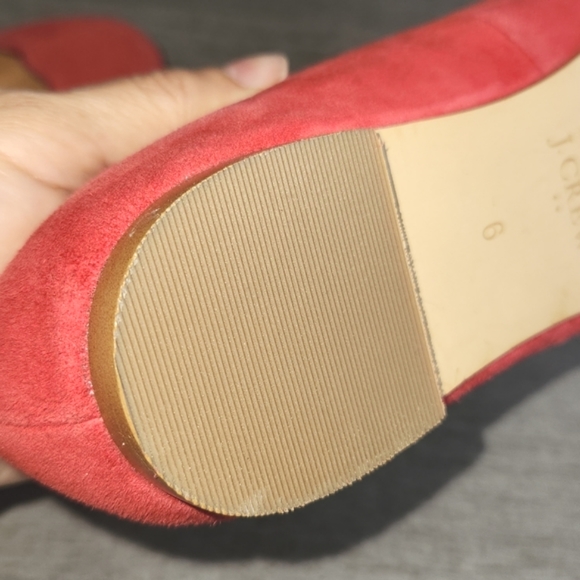J.CREW RED SUEDE FLAT SHOES WOMENS SIZE 6 100% LEATHER UPPER  NEW WITHOUT BOX - Picture 10 of 11